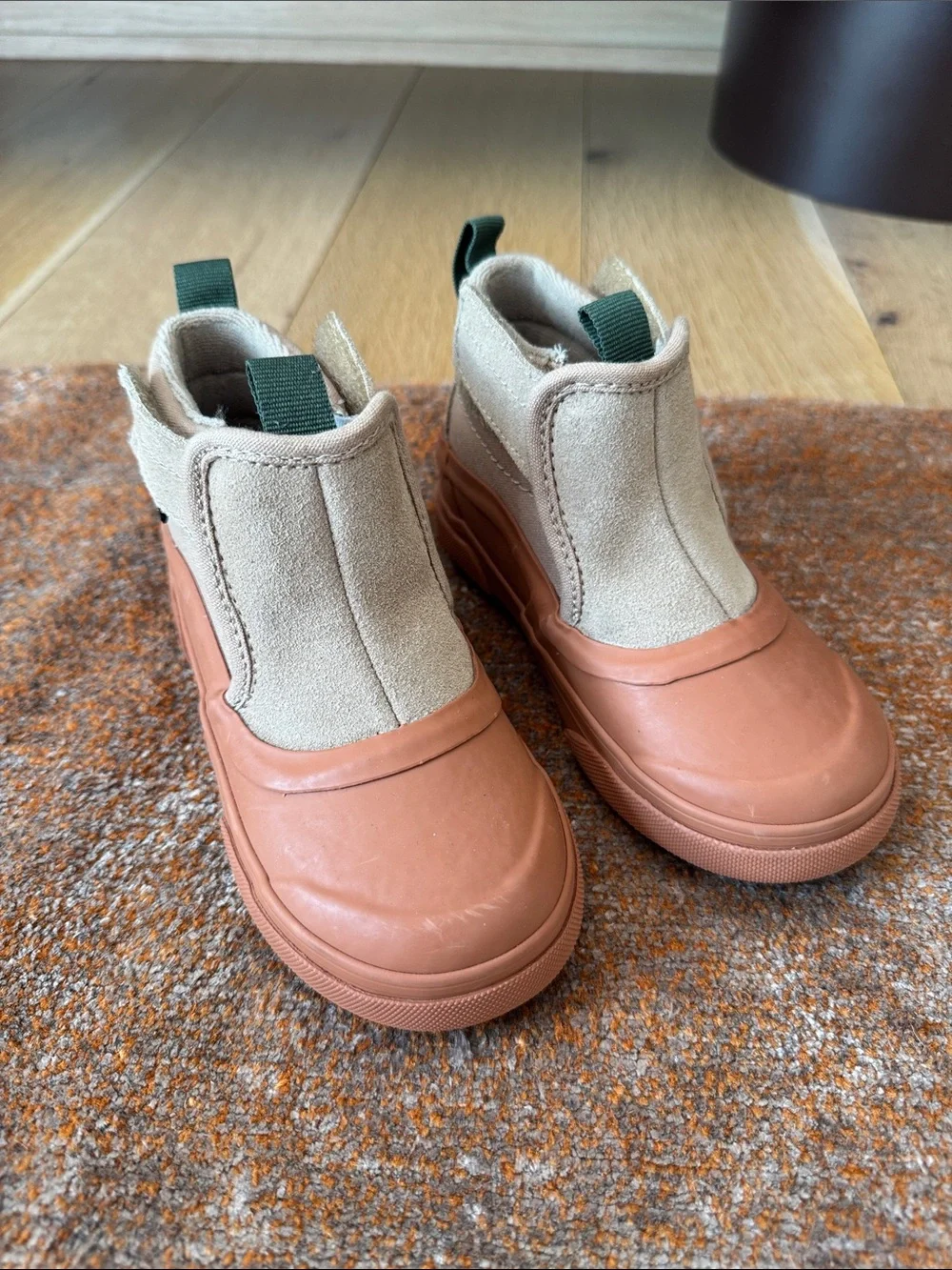 Vans Kids Slip-On Rain & Snow Boots in Beige, Terracotta & Green